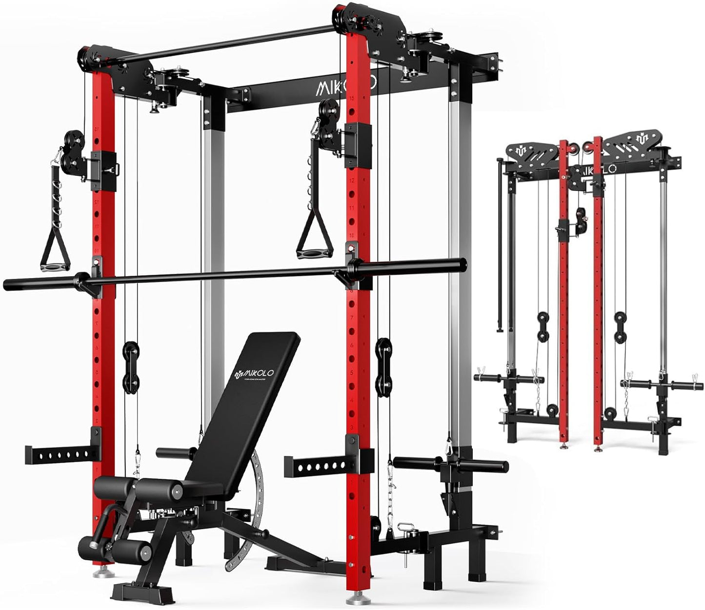 Mikolo Folding Squat Rack for Space Saving Home Gym Workouts