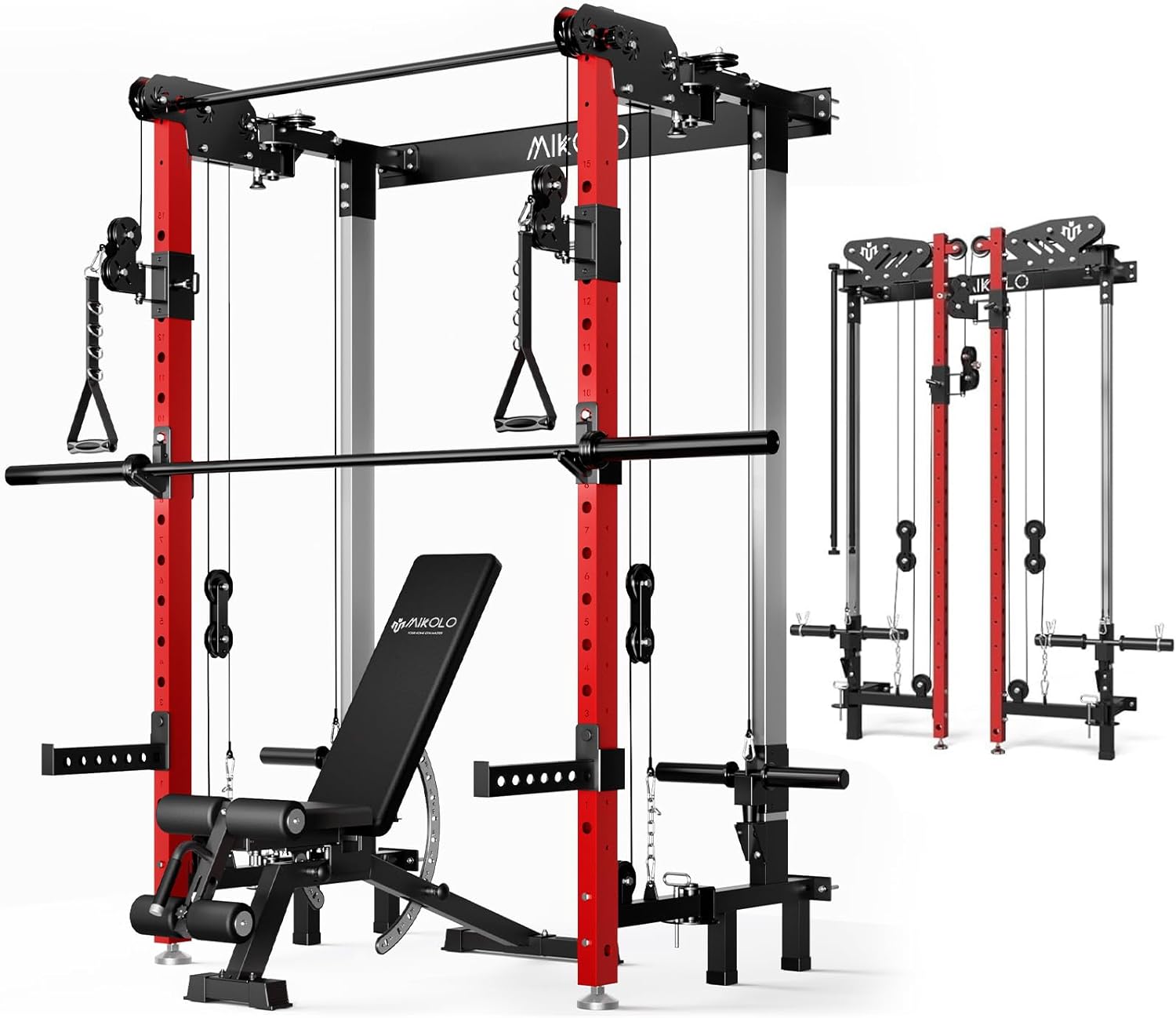 Mikolo Folding Squat Rack for Space Saving Home Gym Workouts