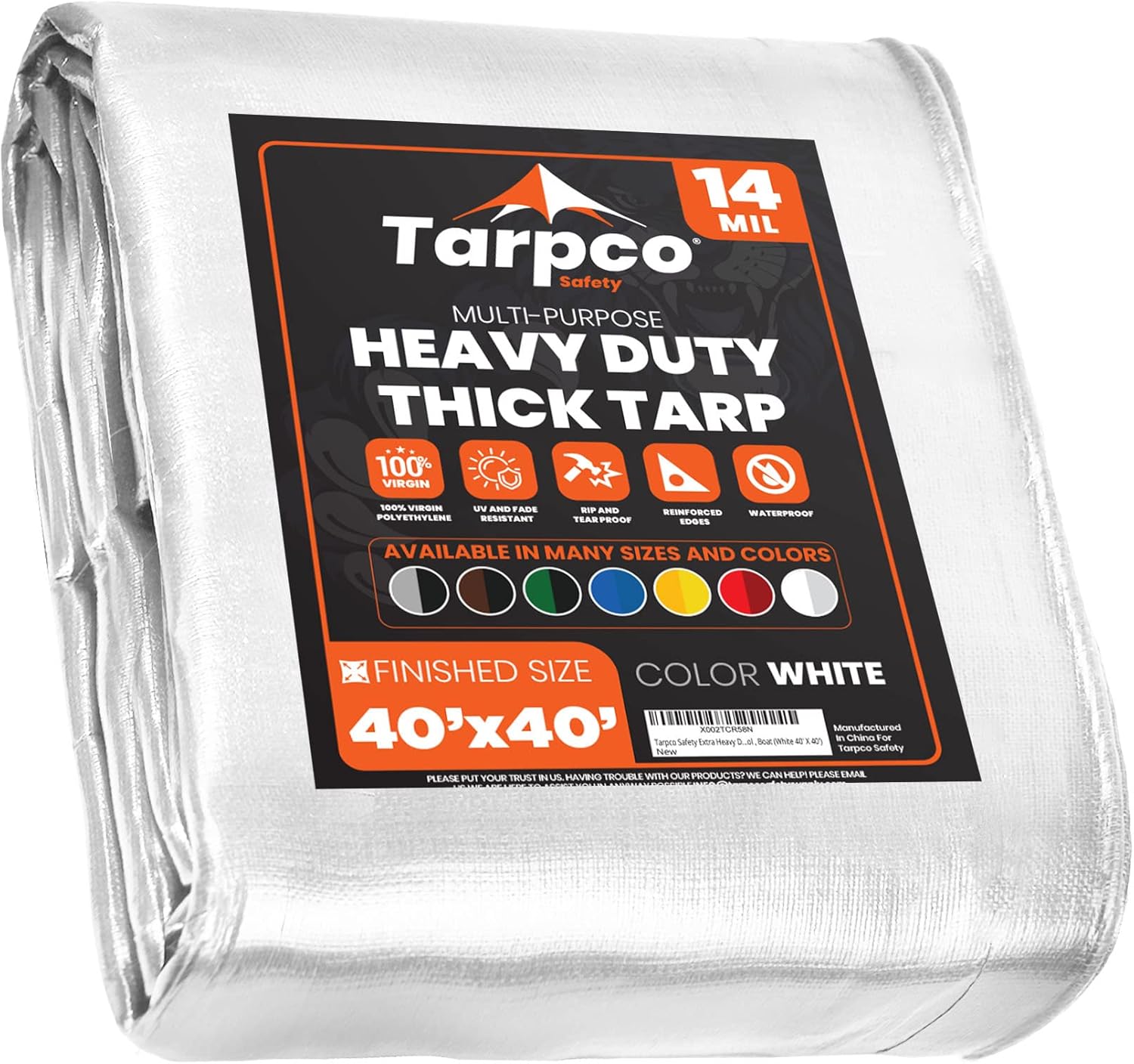 Extra Heavy Duty 14 Mil Tarp Cover for All Weather Protection