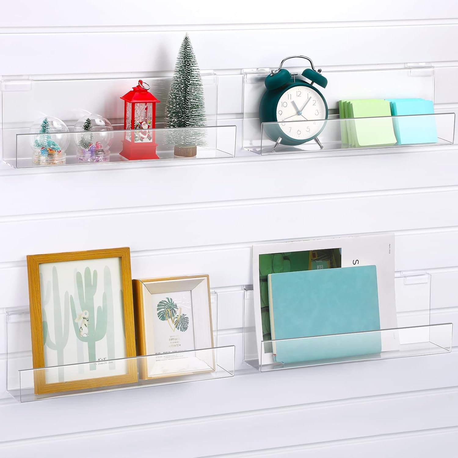 4 Pack Slatwall J Ledge Shelf for Retail Display and Home Use