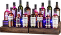 LED Lighted Bottle Display Shelf 2 Pack - Tabletop Wine Rack for Home