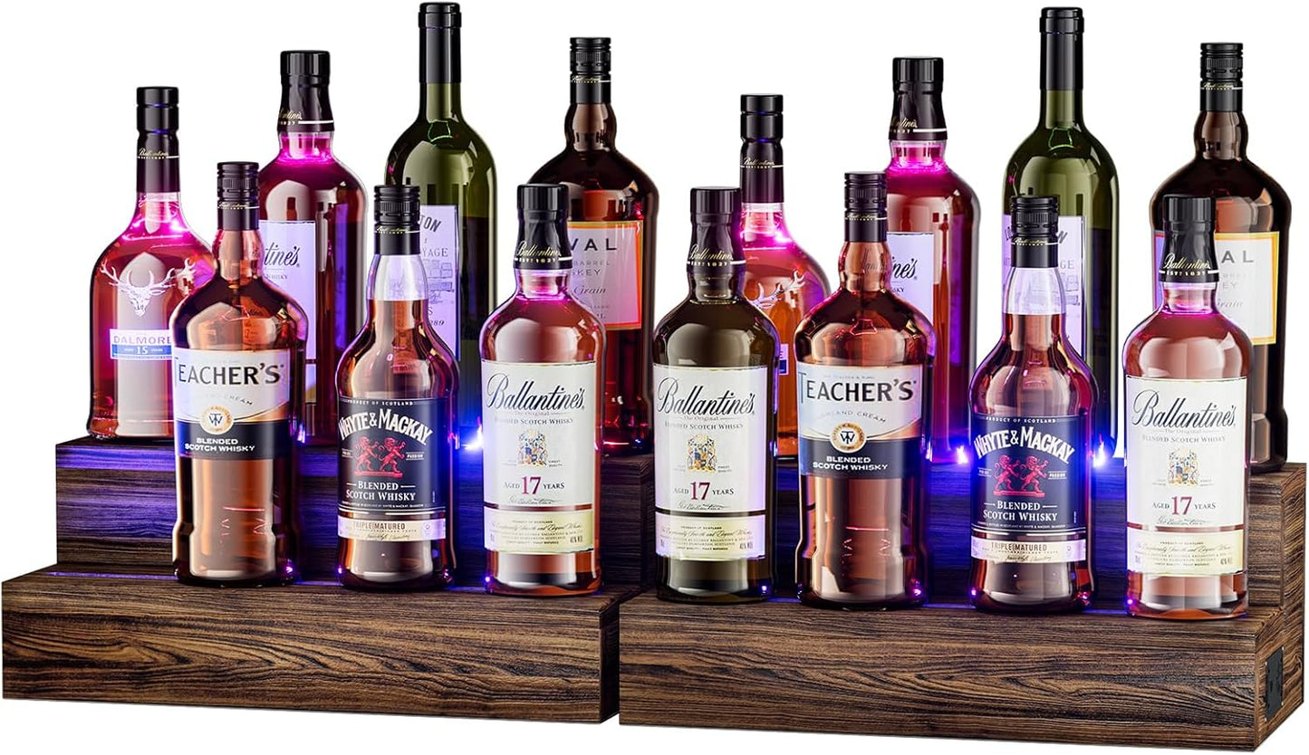 LED Lighted Bottle Display Shelf for Home Bar and Kitchen Use