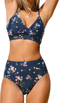 CUPSHE Women's High Waisted Twist Front Bikini Set - Flattering Fit be