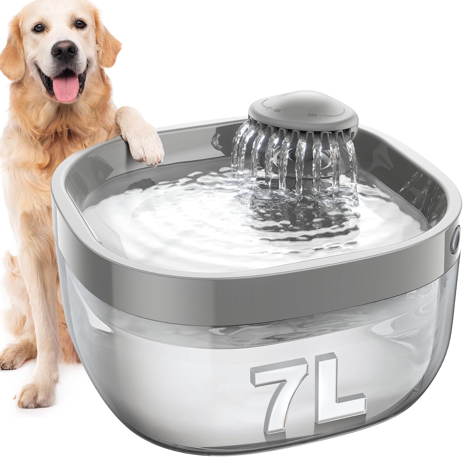 7L Dog Water Fountain for Large Dogs with Quiet Pump Design