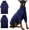 Extra-Large Dog Sweater Turtleneck Pullover - Warm Cable Knit