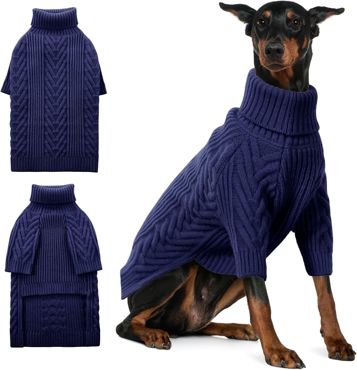 ASENKU Extra-Large Dog Sweater for Stylish Winter Warmth