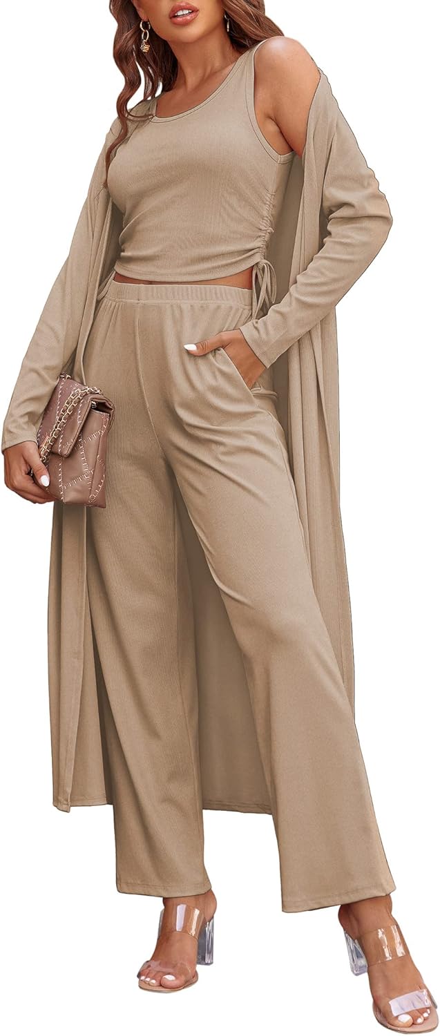 Ekouaer Women's 3 Piece Lounge Set for Ultimate Comfort