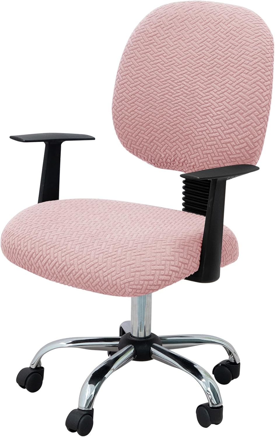 Universal Knitted Chair Cover Set - Pink Jacquard