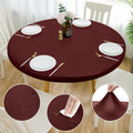 Double Design PU Round Tablecloth Fitted - Waterproof, Anti-Tear Fit