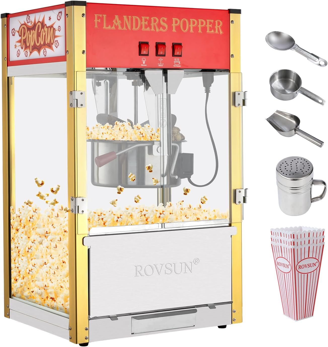 ROVSUN Popcorn Machine with 12 Ounce Kettle for Home Theater