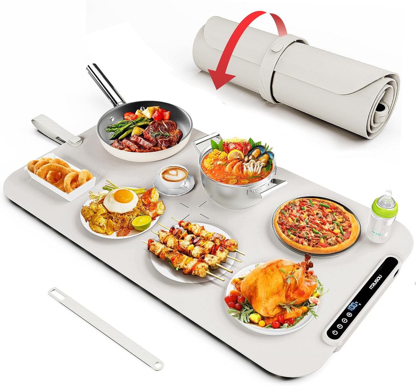 Electric Food Warming Mat with 7 Temp Settings for Parties