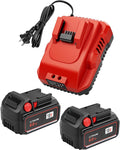 2-Pack 18V 6.0Ah Replacement for Milwaukee M-18 Battery and 1 Charger