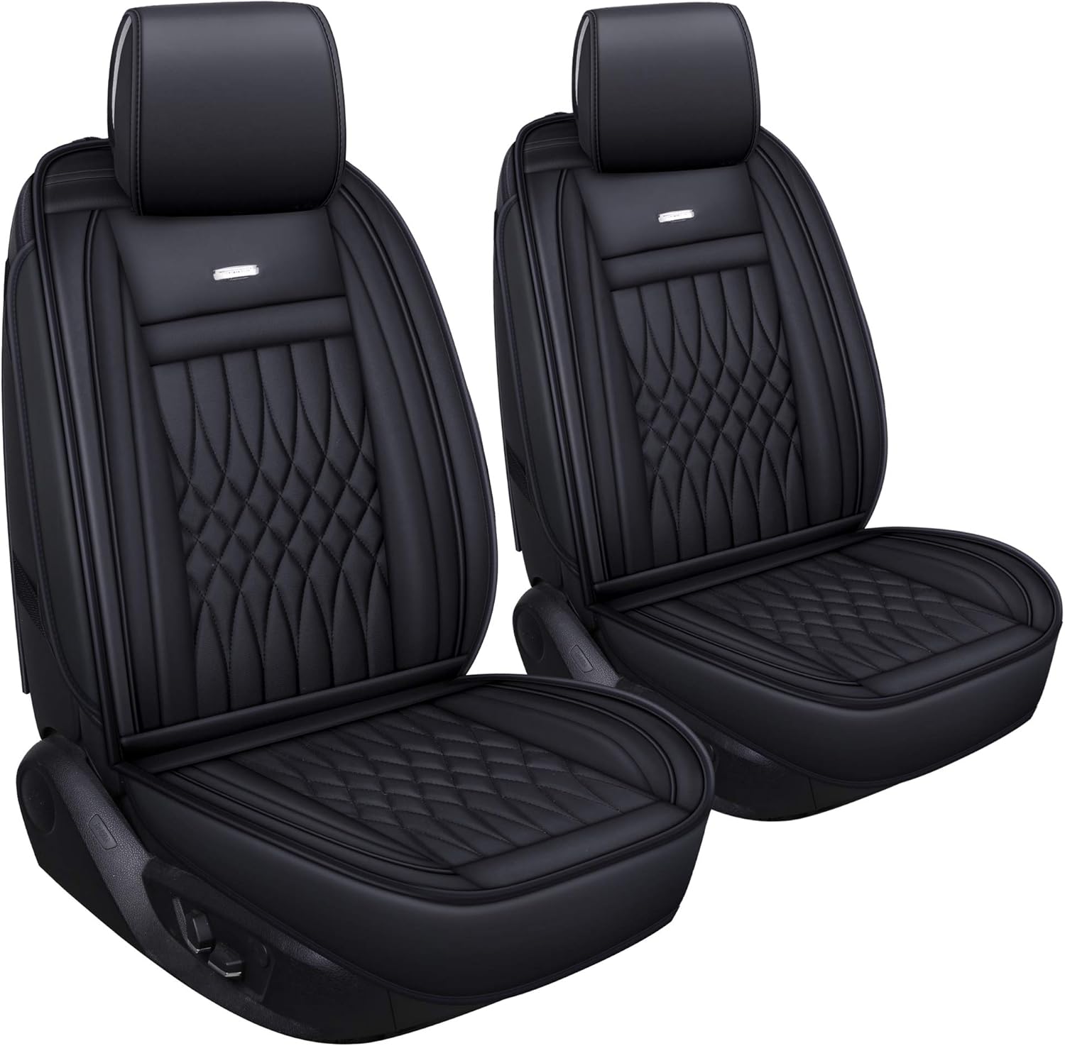 LUCKYMAN CLUB Front Car Seat Covers - Waterproof Faux Leather
