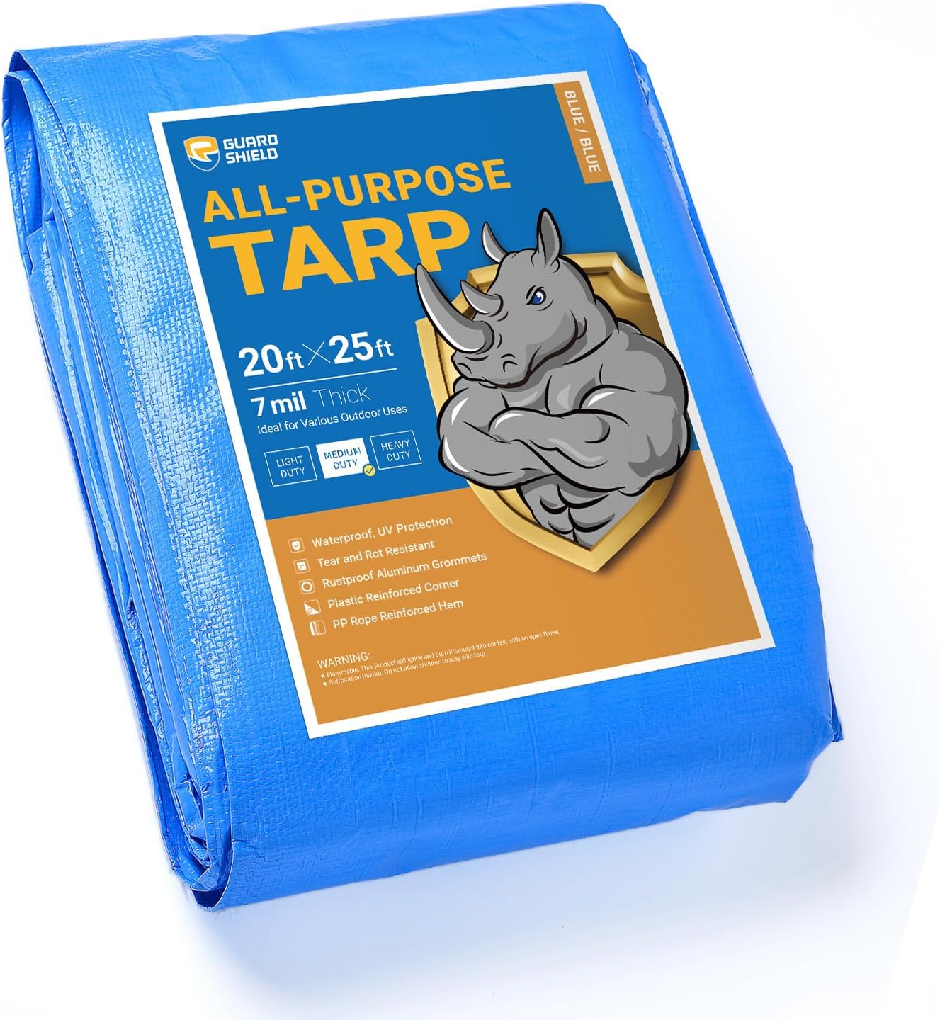 GUARD SHIELD Blue Tarp Waterproof 20x25 Feet for All Purposes