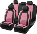 Road Comforts Car Seat Cover Full Set - Sporty Leather Look (Pink)