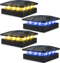 Solar Post Lights 4x4 - Blue & Warm White LED Fence Cap Lights