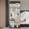 Glass Display Cabinet 5-Shelf Curio Cabinet with Mirror and Lock
