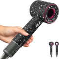 Bling Black Rhinestone Case - Shockproof Travel Cover for Dyson Hair Dryer