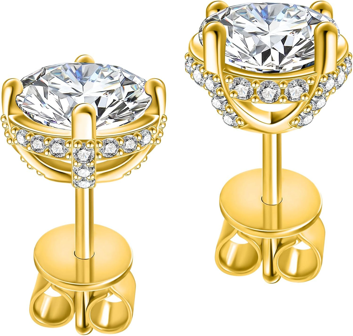 Moissanite Earrings Studs in Sterling Silver for Women Gift