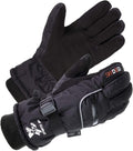 SKYDEER Waterproof Deerskin Leather Ski Gloves for Cold Weather