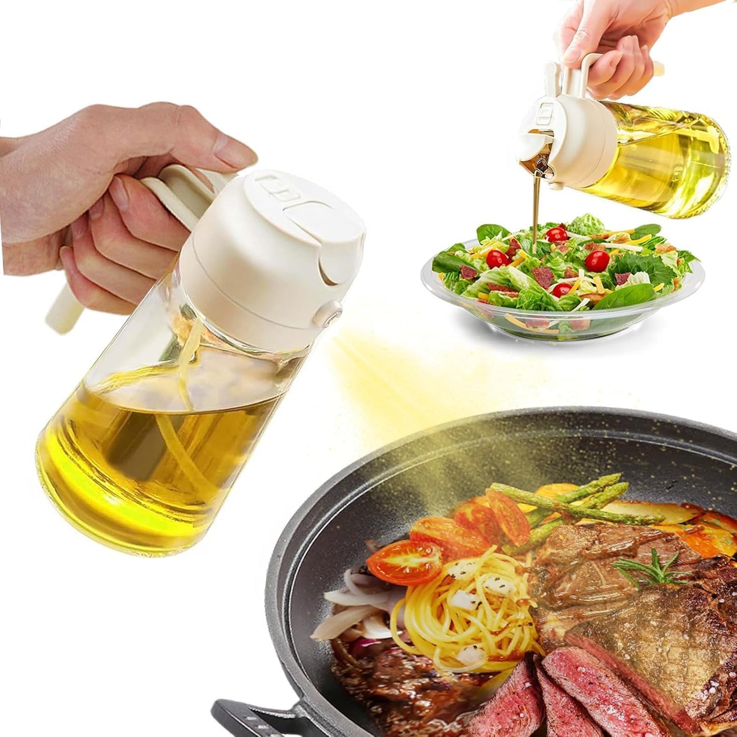 Glass Oil Dispenser & Sprayer - Easy Cooking & Healthy Meals