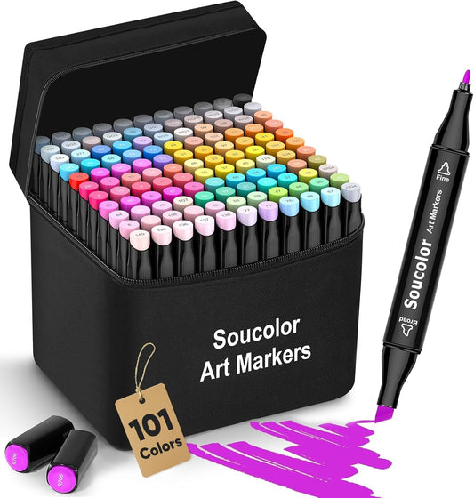 Soucolor Alcohol Markers Art Set for Creative Teens and Adults