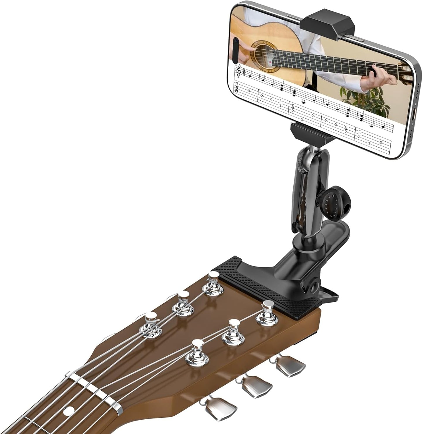 Secure Guitar Phone Mount for Any Instrument, Fits iPhones & Galaxies