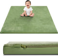 Baby Play Mat 50x50 Reversible Vegan Leather & Velvet - Thick Foam