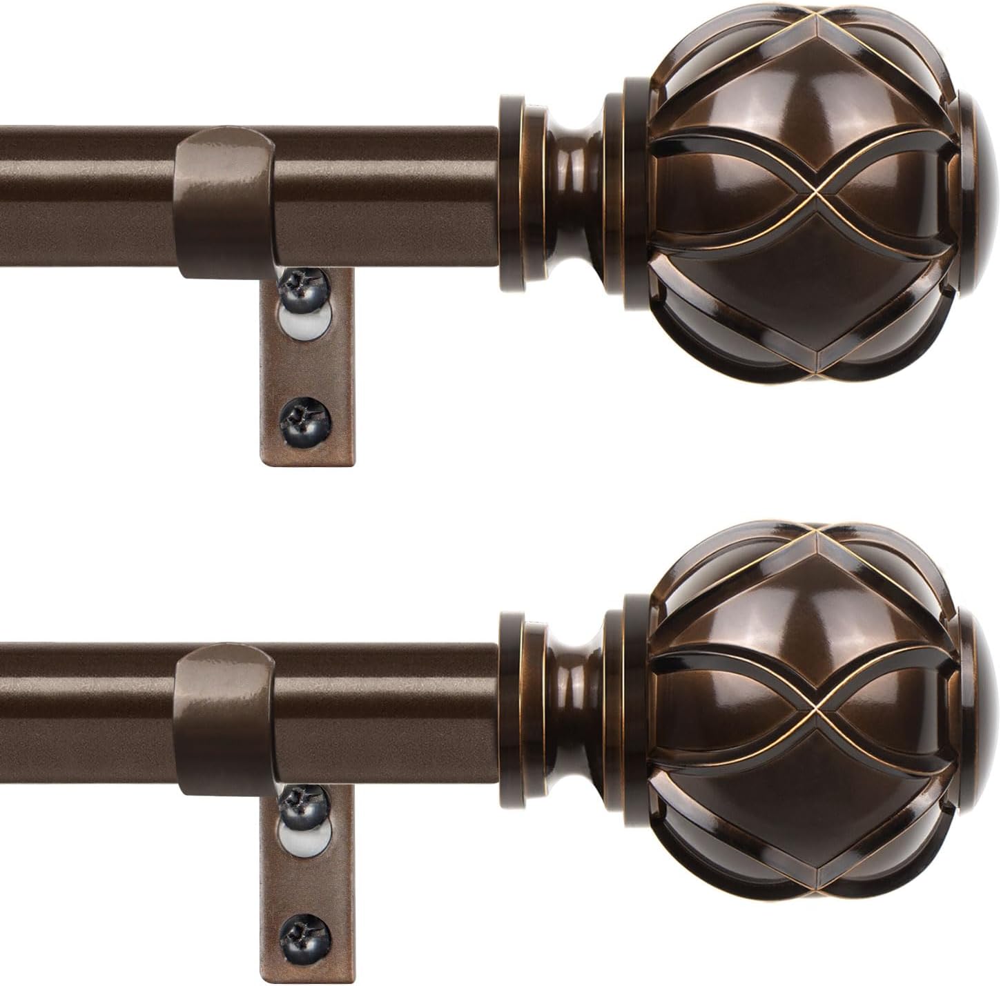 HOTOZON Curtain Rods for Windows 48 to 84 Inch - Elegant Design