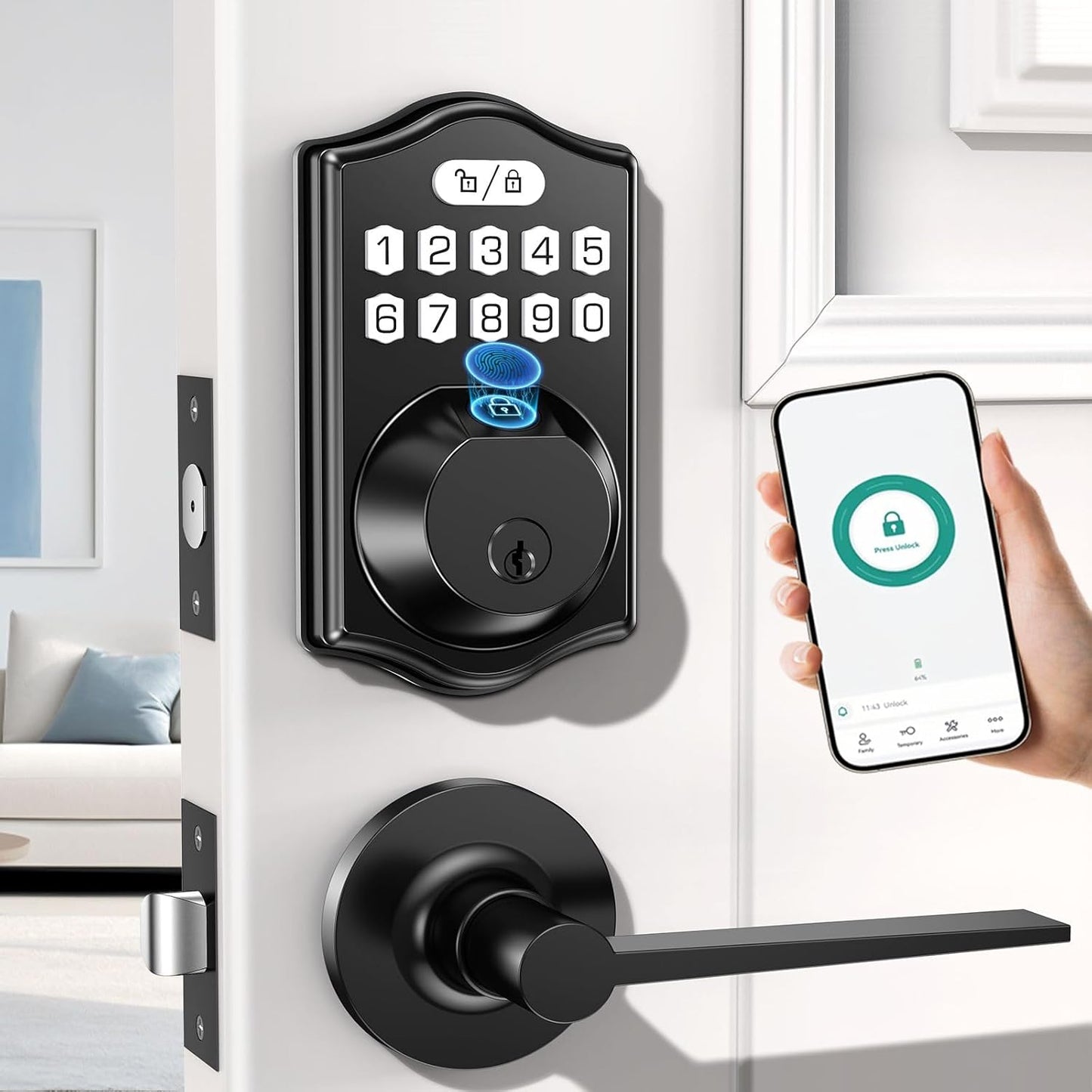NBFRUTK Keyless Entry Door Lock with Fingerprint Access