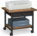 Printer Stand with Locking Wheels - Mobile 2-Tier Printer Cart