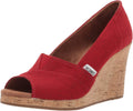 TOMS Women's Classic Espadrille Wedge Sandal - Comfortable Summer toe