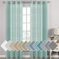 Linen Semi-Sheer Curtains 2 Panels 52x108 in - Sea Mist