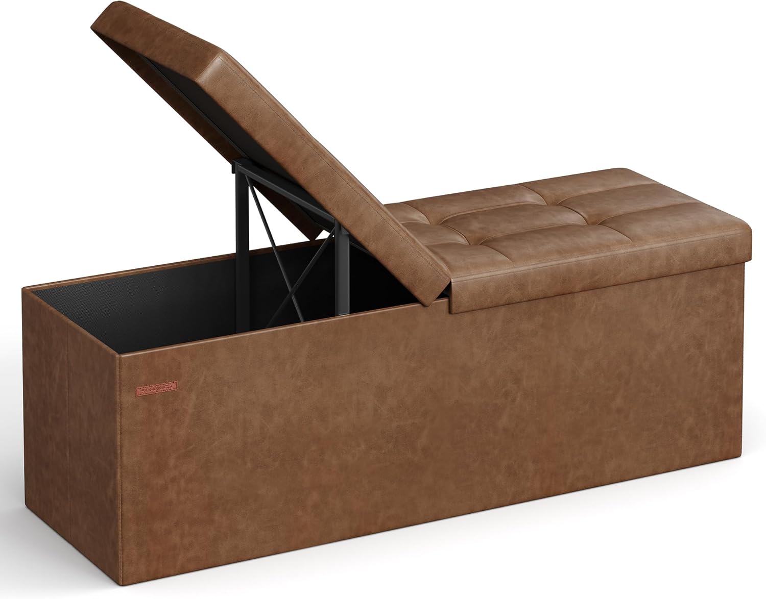 Storage Ottoman Bench with Flipping Lid for Living Room Use