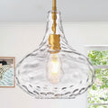 11 Inch Clear Glass Pendant Light with Gold Finish for Home
