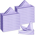 Bailarina 80 Pack Lavender Satin Napkins 17x17 in - Elegant Reusable