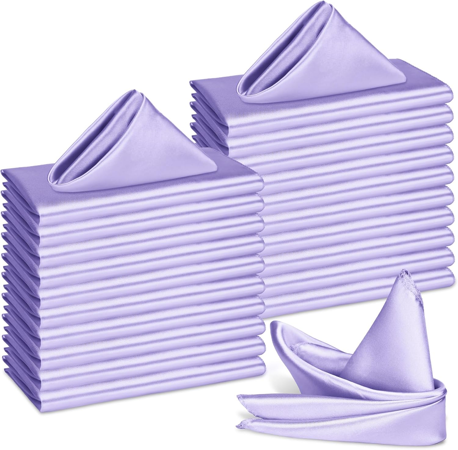 Elegant Lavender Satin Napkins for Weddings and Parties