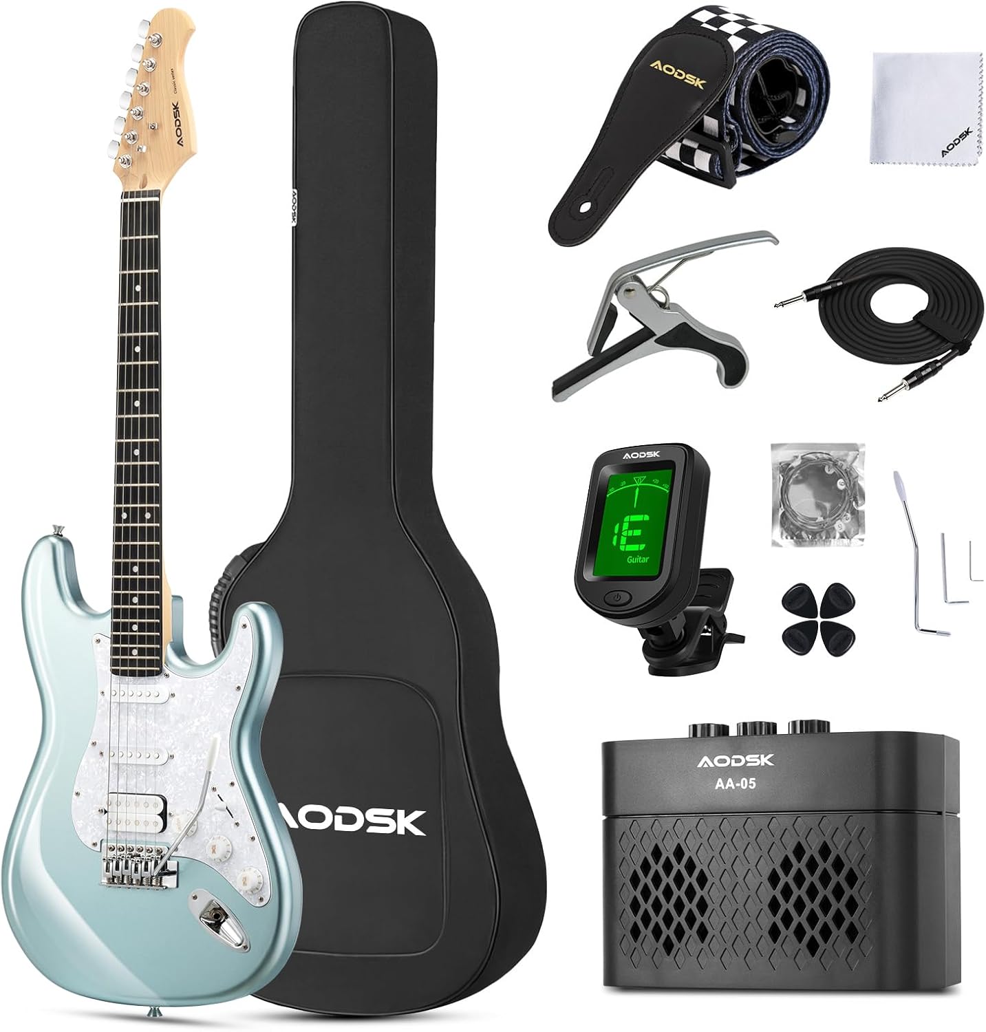 AODSK 39 Inch Electric Guitar Kit for Beginners with AMP