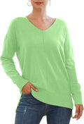 Jouica Women's V Neck Batwing Sleeve Knit Top - Lightweight
