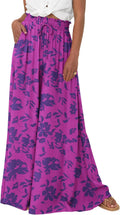Wide Leg Palazzo Pants for Women - Flowy High Waist Casual Trousers
