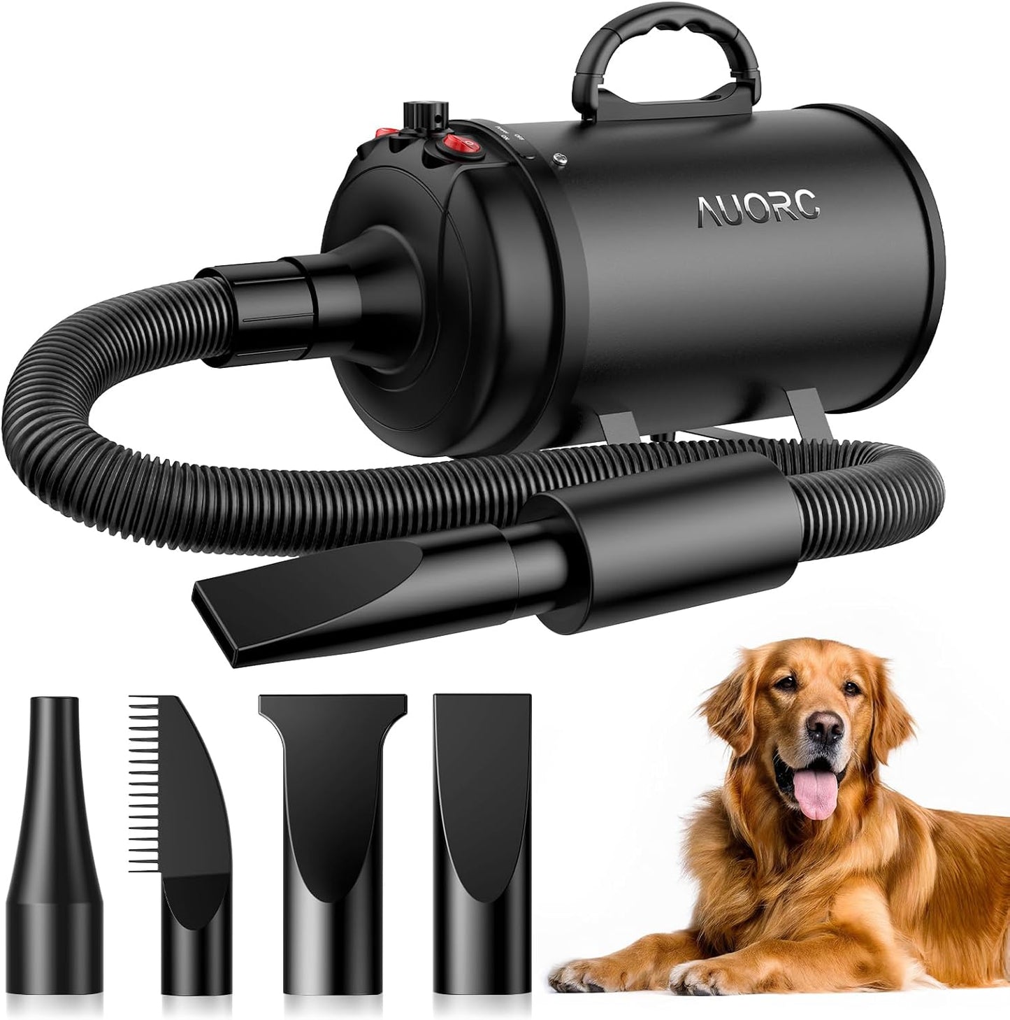 Powerful 5.2HP Dog Hair Dryer - Fast Drying & Low Noise!