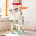 48-inch Modern Cat Tree with Hanging Basket & Flower Design