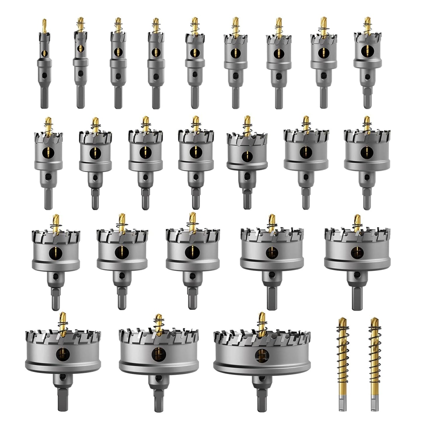 GSTK 26 PCS Heavy Duty Carbide Hole Saw Set for Metal Drilling
