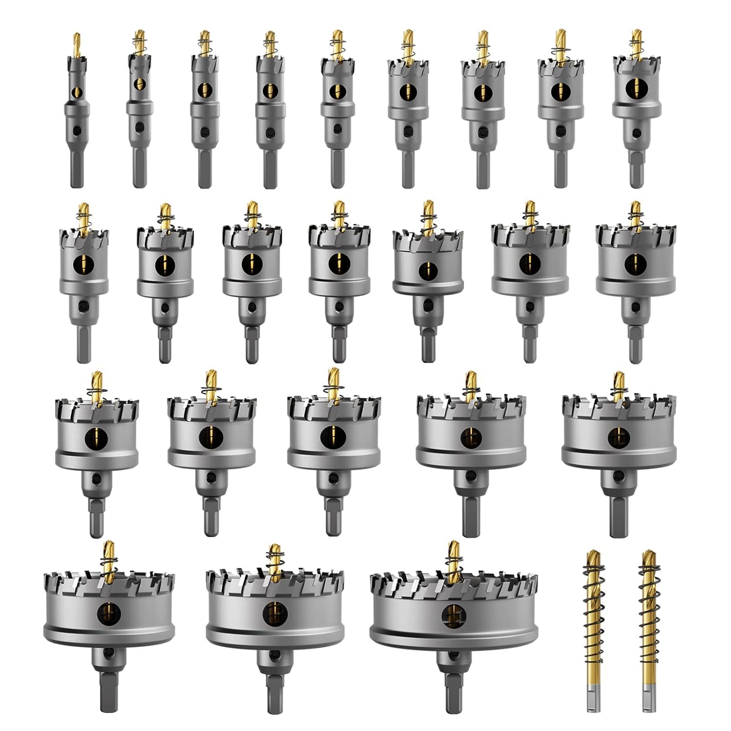 GSTK 26 PCS Heavy Duty Carbide Hole Saw Set for Metal Drilling