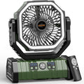 OGERY 20000mAh Rechargeable Camping Fan with LED Lantern - Portable