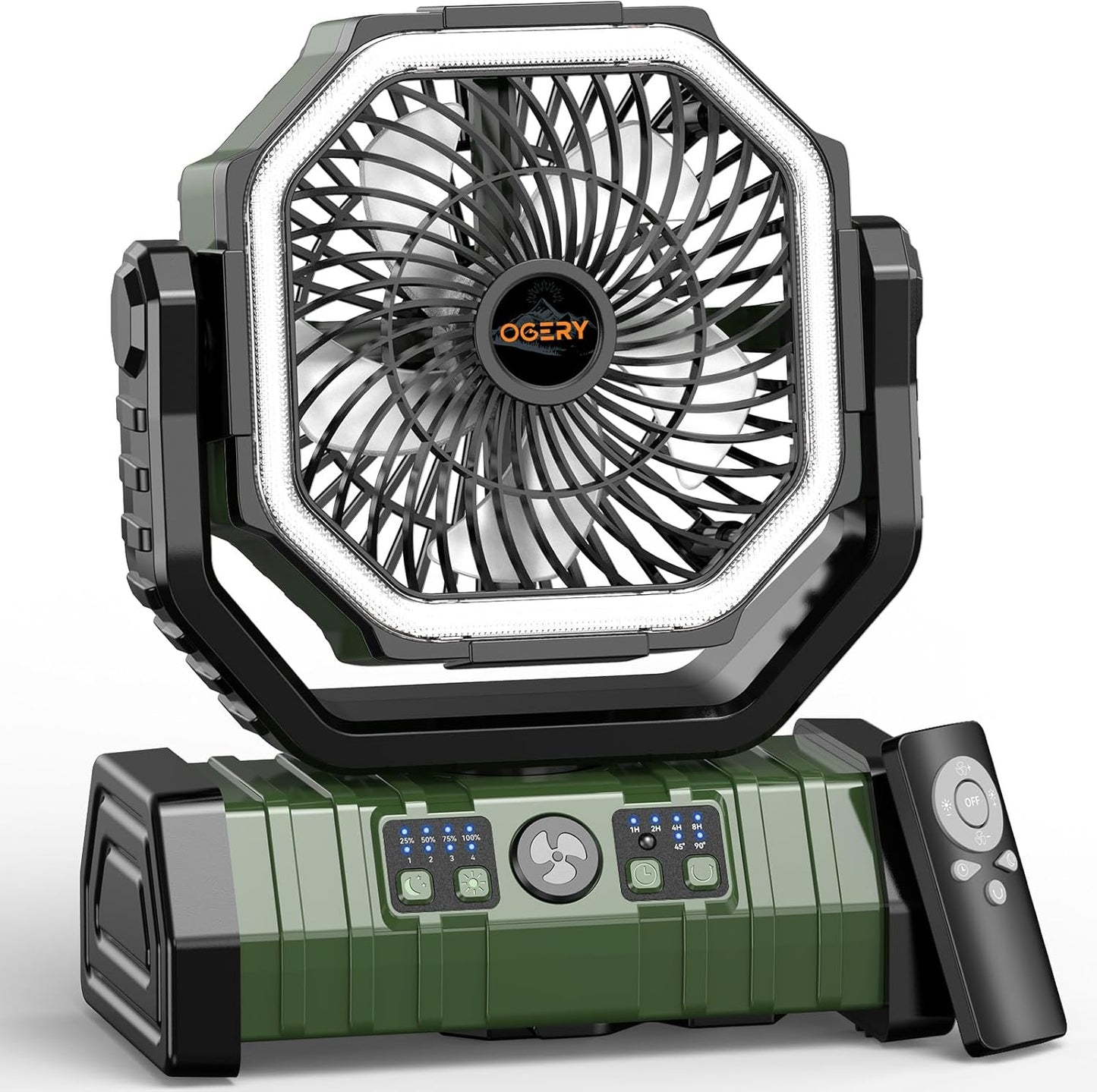 OGERY 20000mAh Rechargeable Camping Fan with LED Lantern