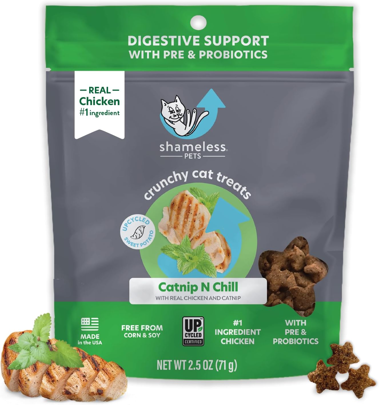 Shameless Pets Catnip Chicken Crunch - Healthy Digestion