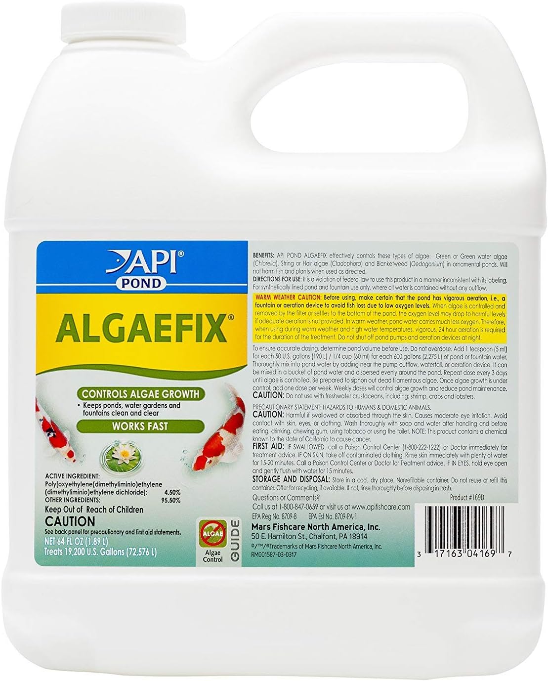 API POND ALGAEFIX Algae Control 64-Ounce Bottle for Ponds