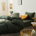 Olive Green Duvet Cover King Size - Soft Jersey Knit Comfort