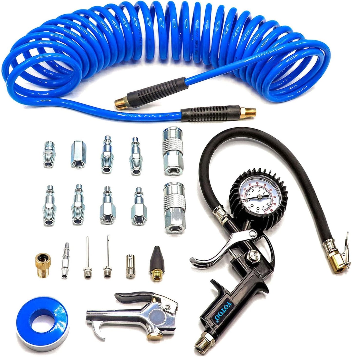 YOTOO 20pc Heavy Duty Air Compressor Kit - Ultimate Power & Flexibility